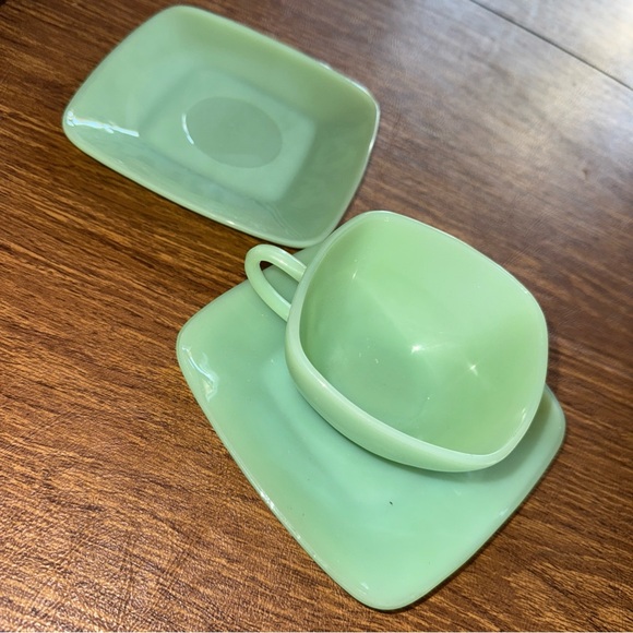 Fire King Other - Fire King Jadeite Green Cup and Saucer Set